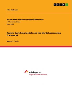 cover image of Regime Switching Models and the Mental Accounting Framework